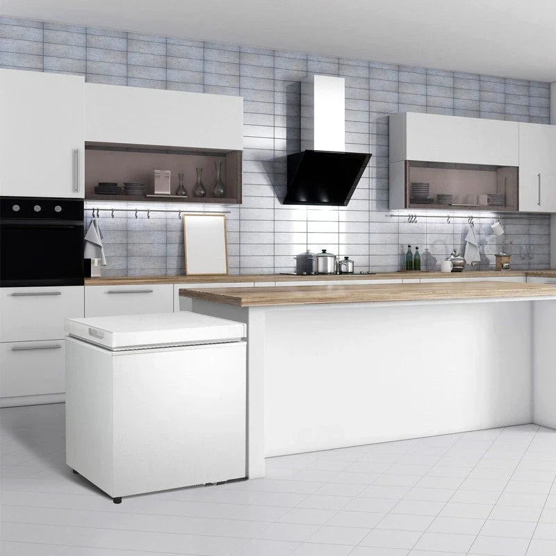 Congelatore a Pozzo da 1,8 Piedi Cubi con Cesto Rimovibile, Scarico Inferiore, Termostato a 7 Livelli, Design Autoportante per Casa e Appartamento