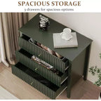 Cassettiera Heynemo a 3 Cassetti, Comodino in Legno Verniciato Alto 76 cm con Contenitore, Ampio Cassettone Moderno con Guide a Sfera