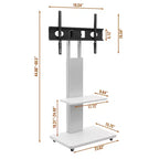 Mobile porta TV per televisori da 32-75 pollici, carrello TV mobile regolabile in altezza con cassetto e ruote per soggiorno, camera da letto, uffici -ModernLuxe