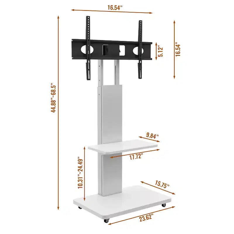 Mobile porta TV per televisori da 32-75 pollici, carrello TV mobile regolabile in altezza con cassetto e ruote per soggiorno, camera da letto, uffici -ModernLuxe