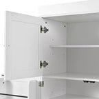 Dispensa da cucina indipendente 77H, armadio contenitore in stile rustico con ripiani regolabili, ripiani sulla porta, cassetti e portabottiglie - ModernLuxe