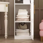 Famapy Armadio Guardaroba Modulare di Lusso Bianco con Dettagli Dorati: Ante a Pannelli + Design Ante Miste Elegante Armadio Su Misura per Camere da Letto