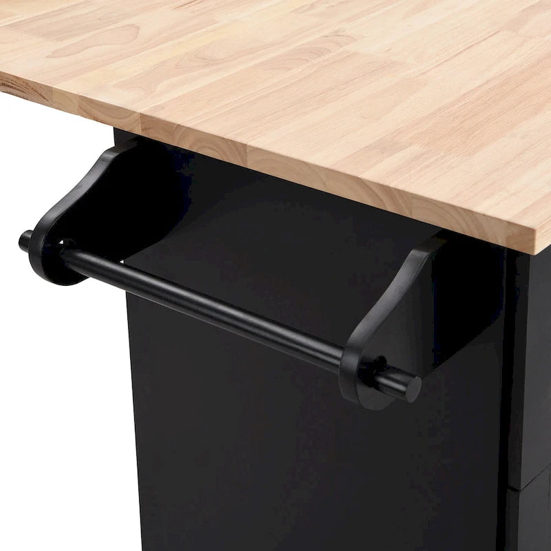 Set da isola per cucina TOPMAX con anta a ribalta e 2 posti a sedere, set tavolo da pranzo con ripiano regolabile, cassetti e portasciugamani