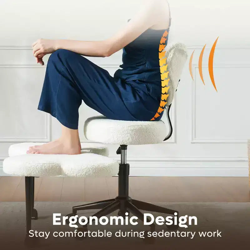 Pinmoco Sedia da ufficio ergonomica Criss Cross, sedia da meditazione regolabile in altezza, girevole a 360°, supporto lombare, sedia da lavoro e da ufficio, sedia ADHD