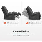 MCombo Poltrona Reclinabile Basculante Elettrica Oversize senza Braccioli con Doppio Motore, Reclinabile Zeroarms Perfetta per Soggiorno in Tessuto PR607