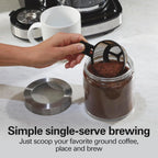 Caffettiera 2 in 1 da 12 tazze con caraffa in vetro e funzione erogazione singola, Pausa e Servi automatico, Nera