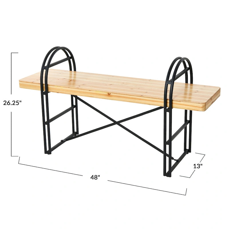 Panca in legno e metallo