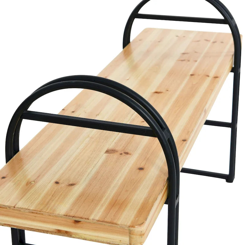 Panca in legno e metallo