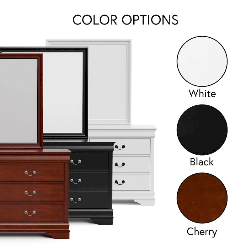 Set comò e specchio a 2 pezzi Devi Traditional in legno massello Furniture of America