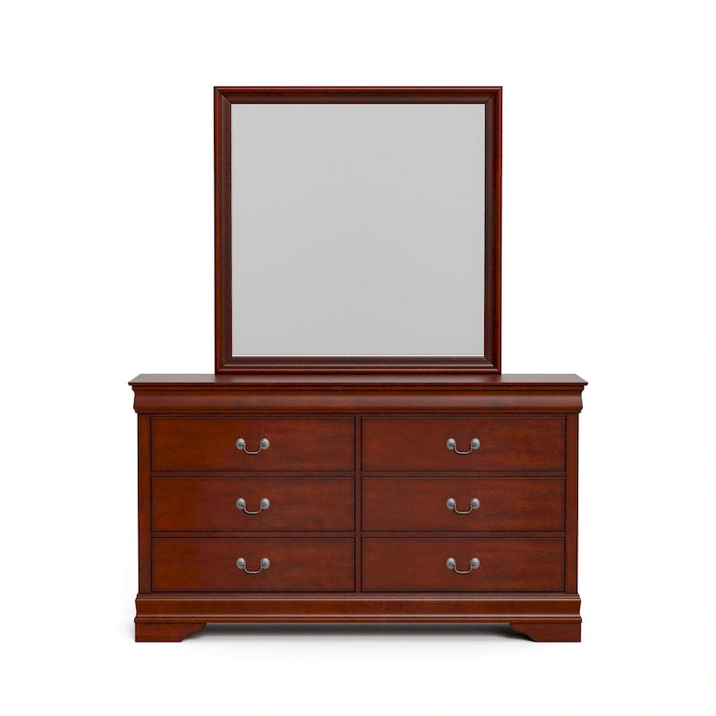 Set comò e specchio a 2 pezzi Devi Traditional in legno massello Furniture of America