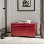Panca contenitore SAFAVIEH Liane trapuntata in similpelle marrone - 30,1 x 18,1 x 17,7 - 30Lx18Px18A