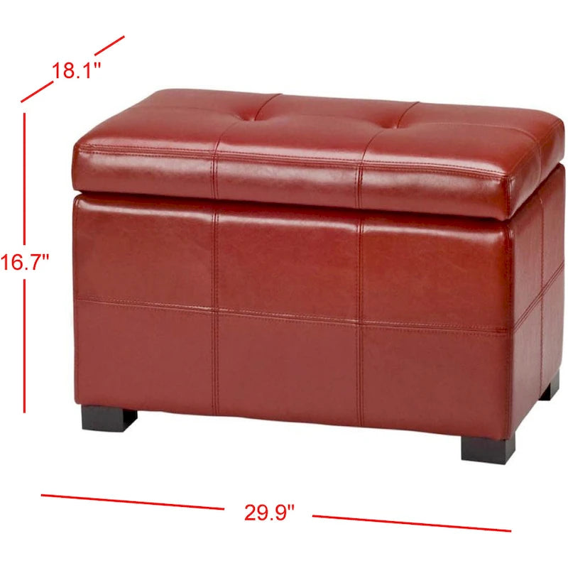 Panca contenitore SAFAVIEH Liane trapuntata in similpelle marrone - 30,1 x 18,1 x 17,7 - 30Lx18Px18A