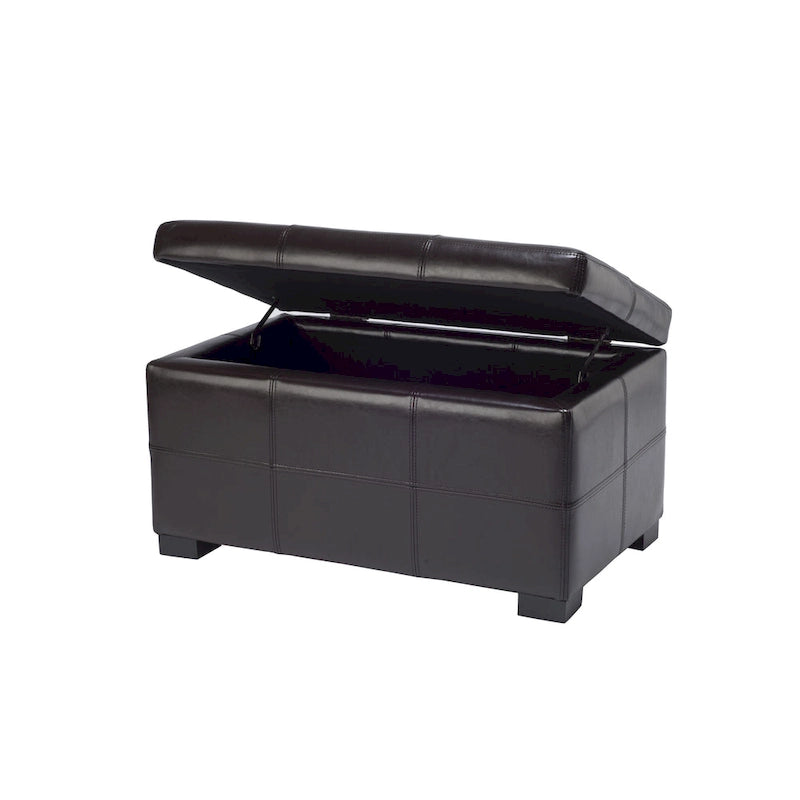 Panca contenitore SAFAVIEH Liane trapuntata in similpelle marrone - 30,1 x 18,1 x 17,7 - 30Lx18Px18A