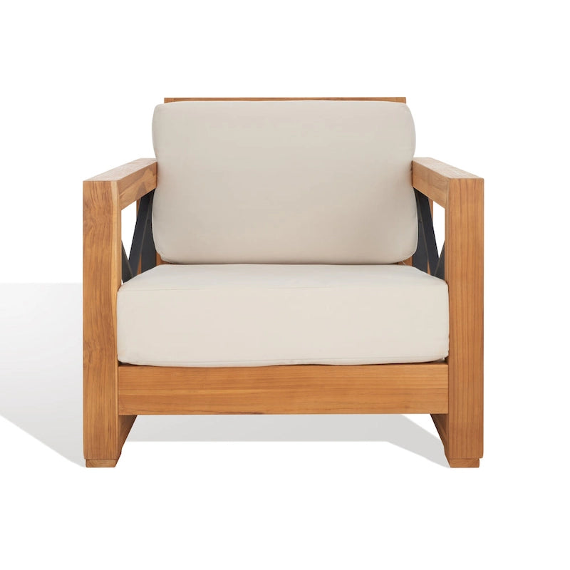 SAFAVIEH Couture Beth Sedia Club da Esterno in Teak - 32W x 37D x 29H