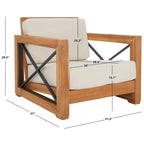 SAFAVIEH Couture Beth Sedia Club da Esterno in Teak - 32W x 37D x 29H