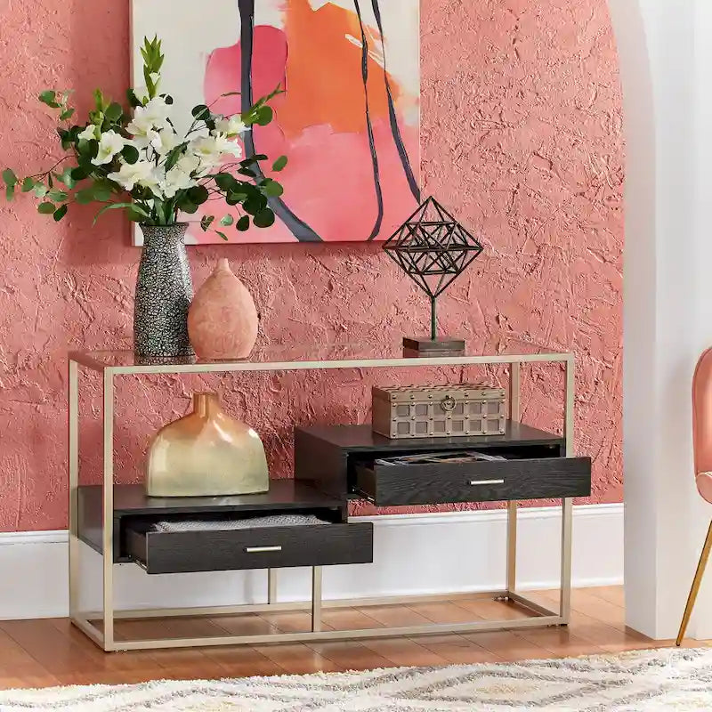 Tavolino da divano Spumante Champagne con finitura argento e spazio di archiviazione di iNSPIRE Q Bold