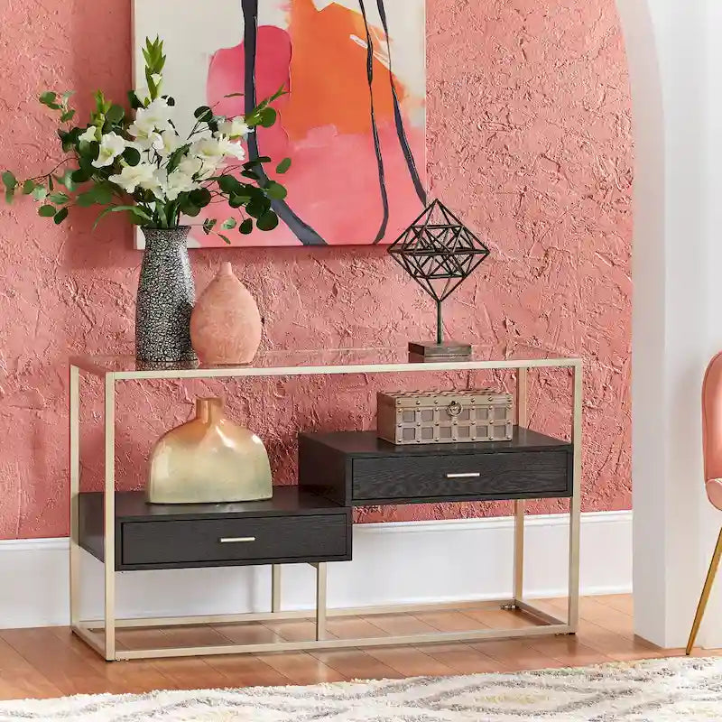 Tavolino da divano Spumante Champagne con finitura argento e spazio di archiviazione di iNSPIRE Q Bold