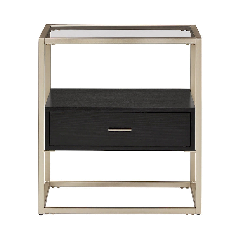 Tavolino finale Spumante Champagne con finitura argento e vano portaoggetti di iNSPIRE Q Bold