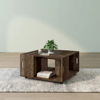 Tavolino da Caffè Mobile DH BASIC in Rovere Rustico da 32 pollici con Ripiano Aperto di Denhour