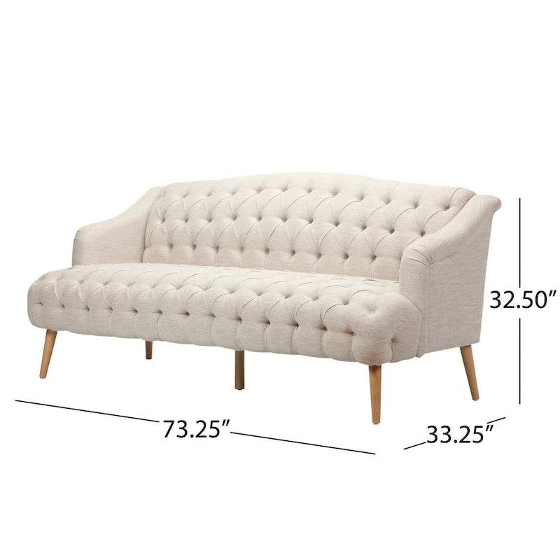Divano a 3 posti in tessuto capitonné Adelia Modern di Christopher Knight Home