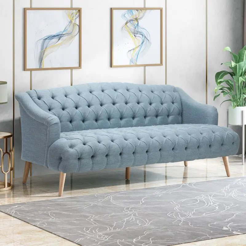 Divano a 3 posti in tessuto capitonné Adelia Modern di Christopher Knight Home