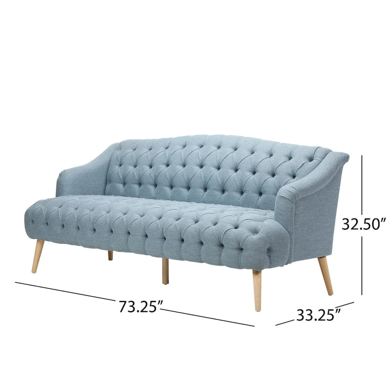 Divano a 3 posti in tessuto capitonné Adelia Modern di Christopher Knight Home