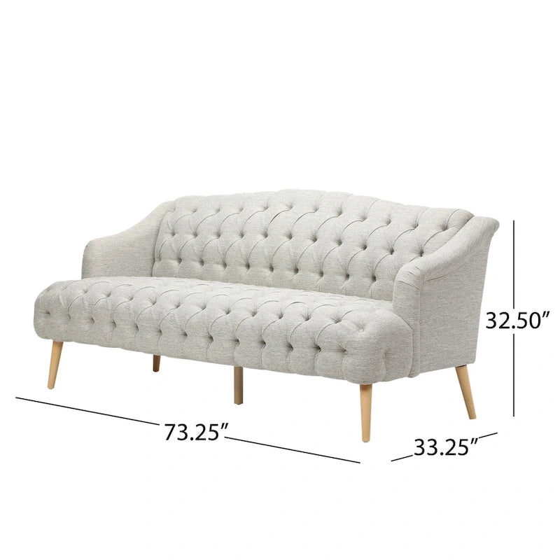 Divano a 3 posti in tessuto capitonné Adelia Modern di Christopher Knight Home