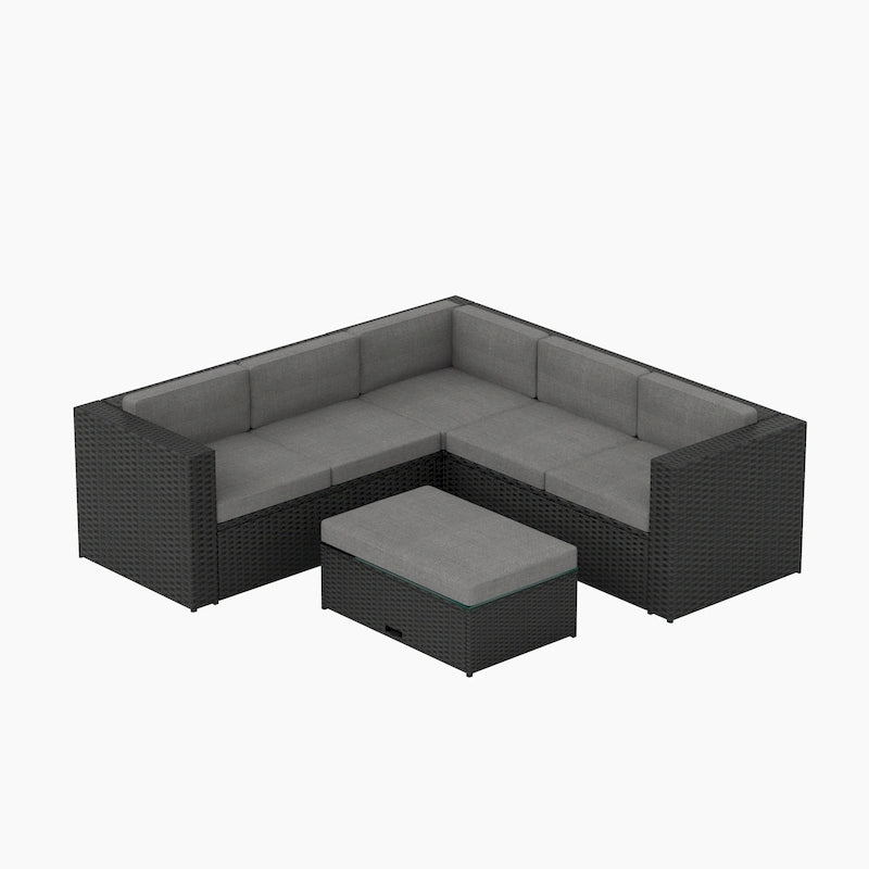 Set divano componibile Ander per patio con cuscini
