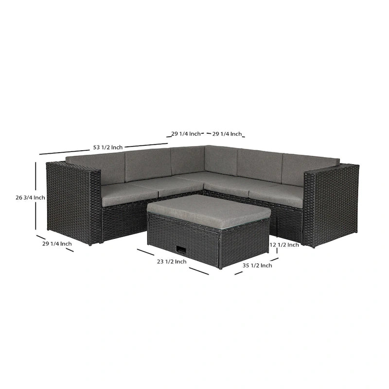 Set divano componibile Ander per patio con cuscini
