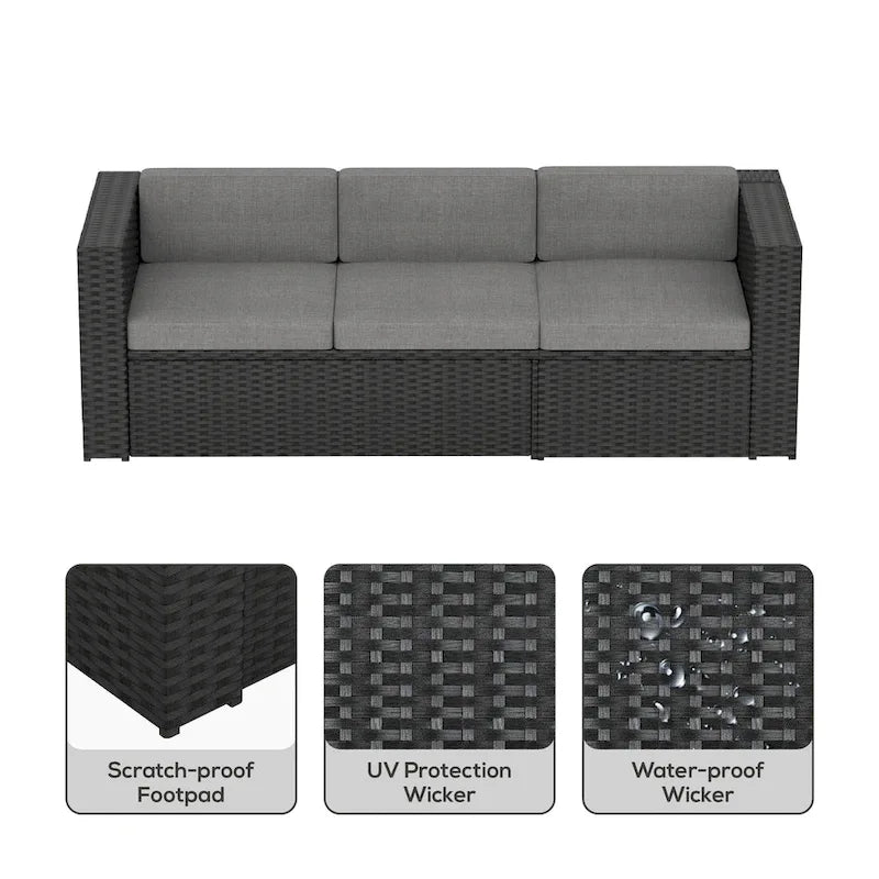 Set divano componibile Ander per patio con cuscini