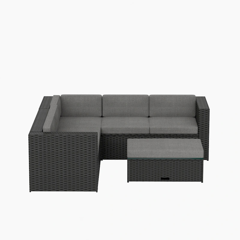 Set divano componibile Ander per patio con cuscini