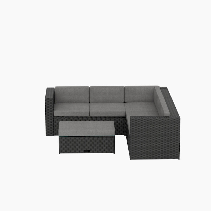 Set divano componibile Ander per patio con cuscini