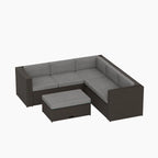 Set divano componibile Ander per patio con cuscini