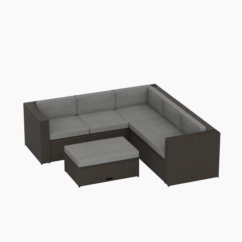 Set divano componibile Ander per patio con cuscini