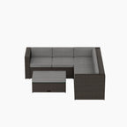 Set divano componibile Ander per patio con cuscini