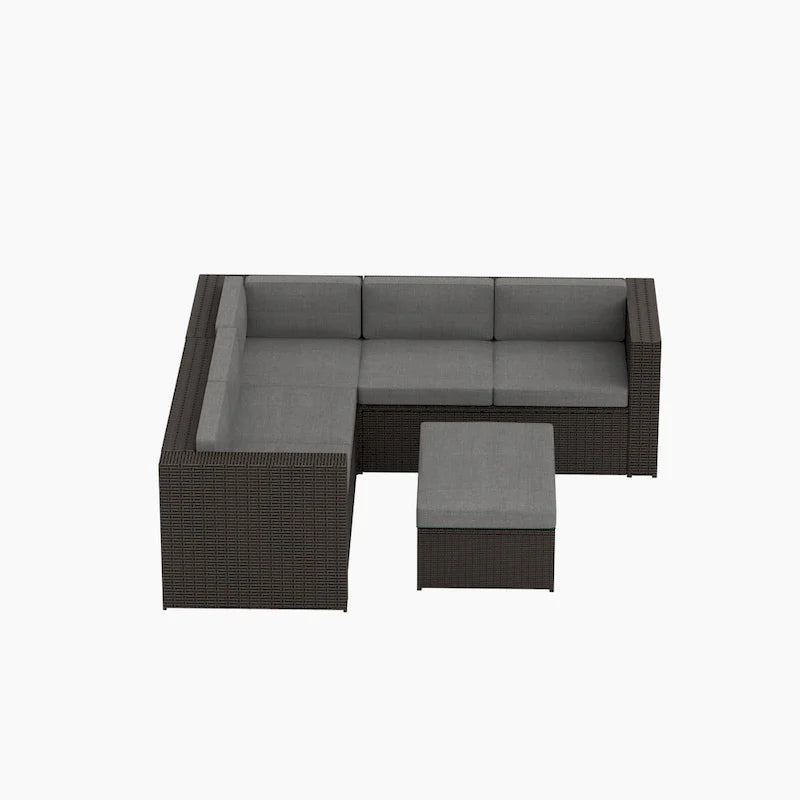 Set divano componibile Ander per patio con cuscini