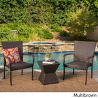 Set da conversazione in vimini quadrato a 3 pezzi Bristol Outdoor di Christopher Knight Home