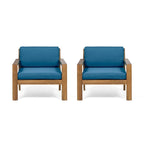 Sedie Club da Esterni Santa Ana in Legno di Acacia con Cuscini (Set da 2) di Christopher Knight Home