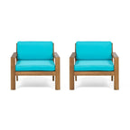 Sedie Club da Esterni Santa Ana in Legno di Acacia con Cuscini (Set da 2) di Christopher Knight Home