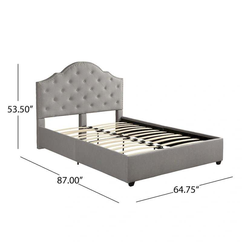 Letto imbottito trapuntato matrimoniale Cordeaux di Christopher Knight Home