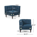 Divano sezionale capitonné Clermont Mid-century di Christopher Knight Home - 114,00 L x 114,00 P x 30,75 A