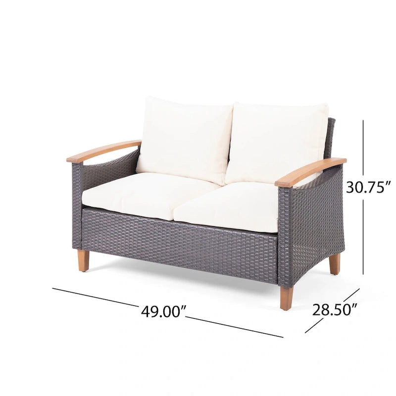Set conversazione da 4 posti Isla Outdoor con tavolino da caffè di Christopher Knight Home