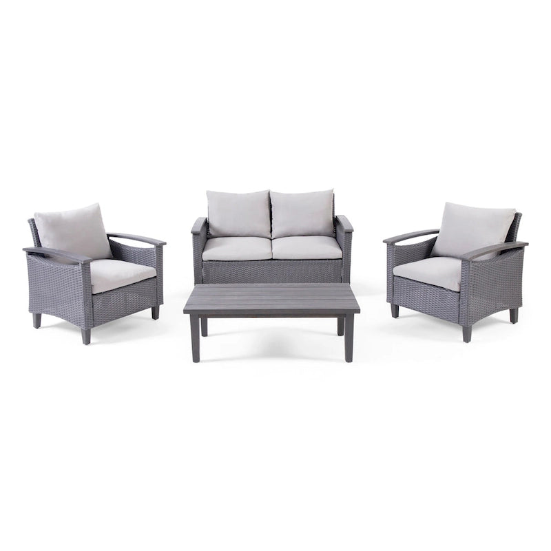 Set conversazione da 4 posti Isla Outdoor con tavolino da caffè di Christopher Knight Home