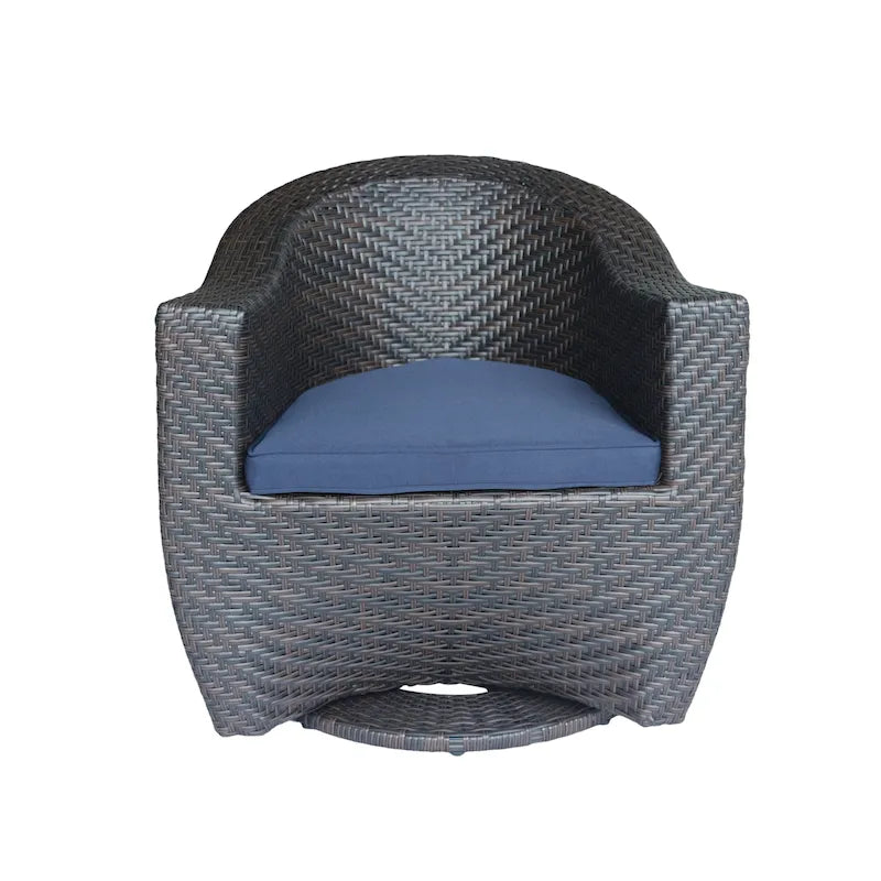 Sedia girevole da esterno in vimini Big Sur con cuscino da esterno di Christopher Knight Home