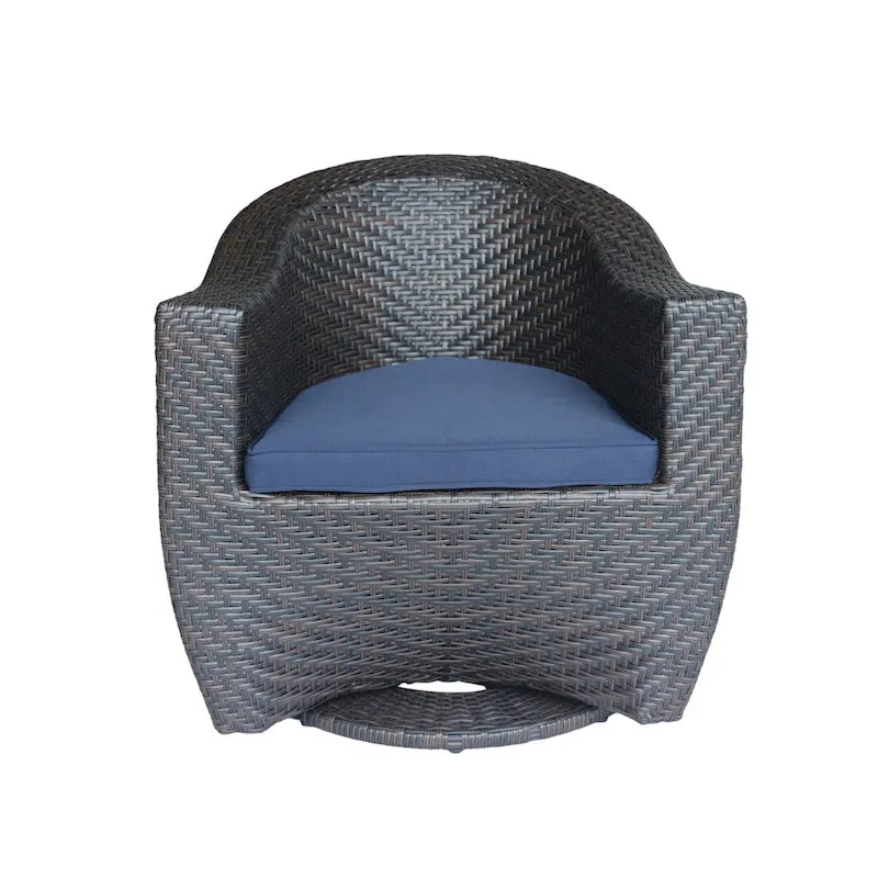 Sedia girevole da esterno in vimini Big Sur con cuscino da esterno di Christopher Knight Home