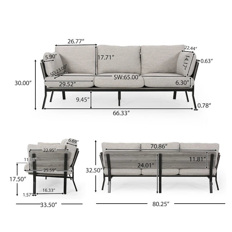 Divano a 3 posti Carvel Mid-century Modern di Christopher Knight Home