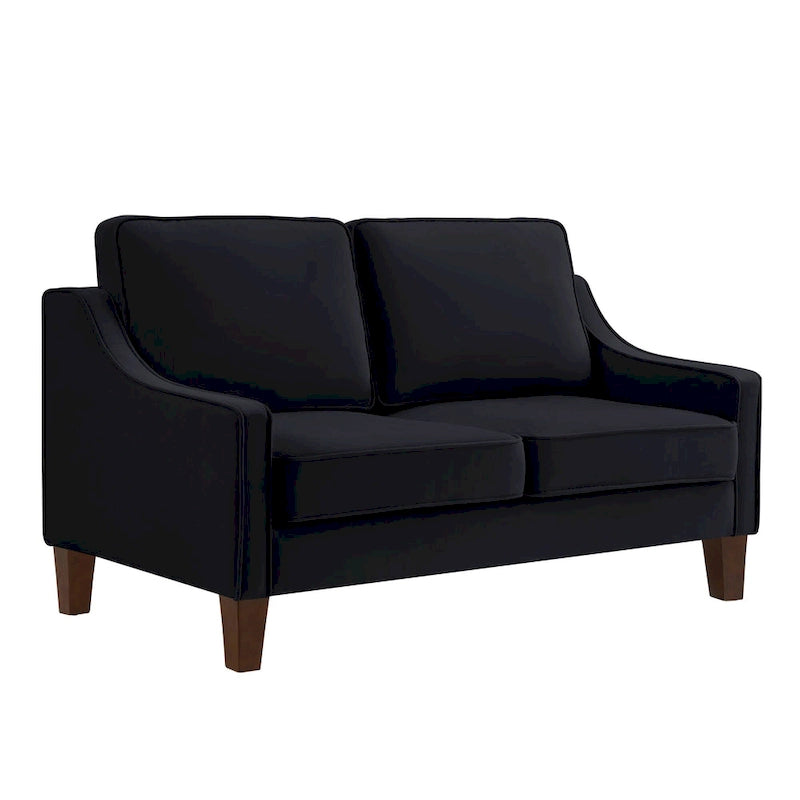 Divanetto Moderno in Velluto con Gambe in Legno - 29.00 x 51.50 x 34.25
