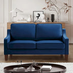 Divanetto Moderno in Velluto con Gambe in Legno - 29.00 x 51.50 x 34.25