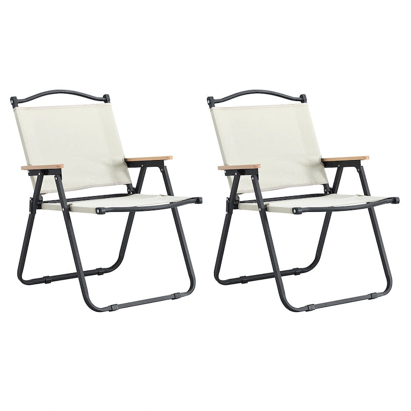 Sedie pieghevoli da esterno color beige (set da 2)