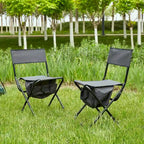 Sedie pieghevoli da esterno color beige (set da 2)